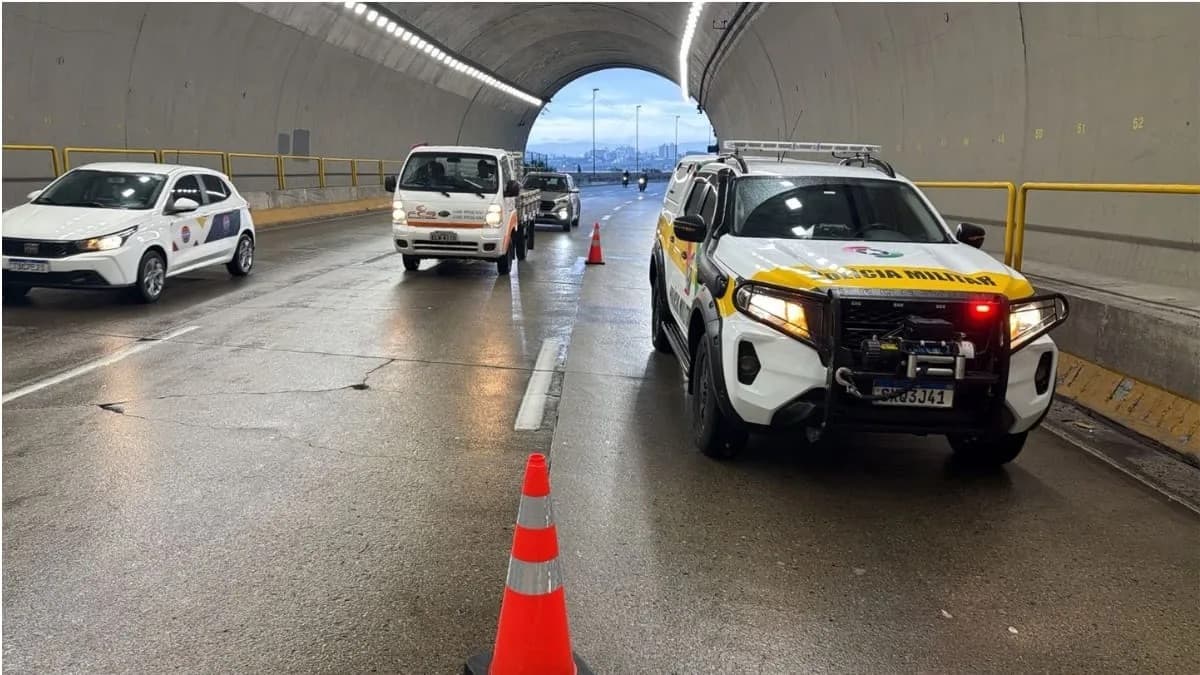 Motociclista morre em acidente no Túnel Antonieta de Barros, em Florianópolis