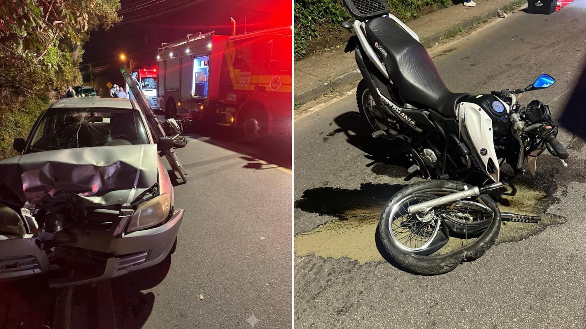 Motociclista morre e jovem de 18 anos fica gravemente ferido após colisão frontal em Florianópolis