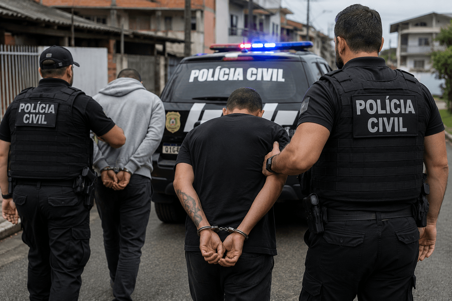 Polícia Civil prende dois suspeitos de roubos violentos contra motoristas de aplicativo em Blumenau