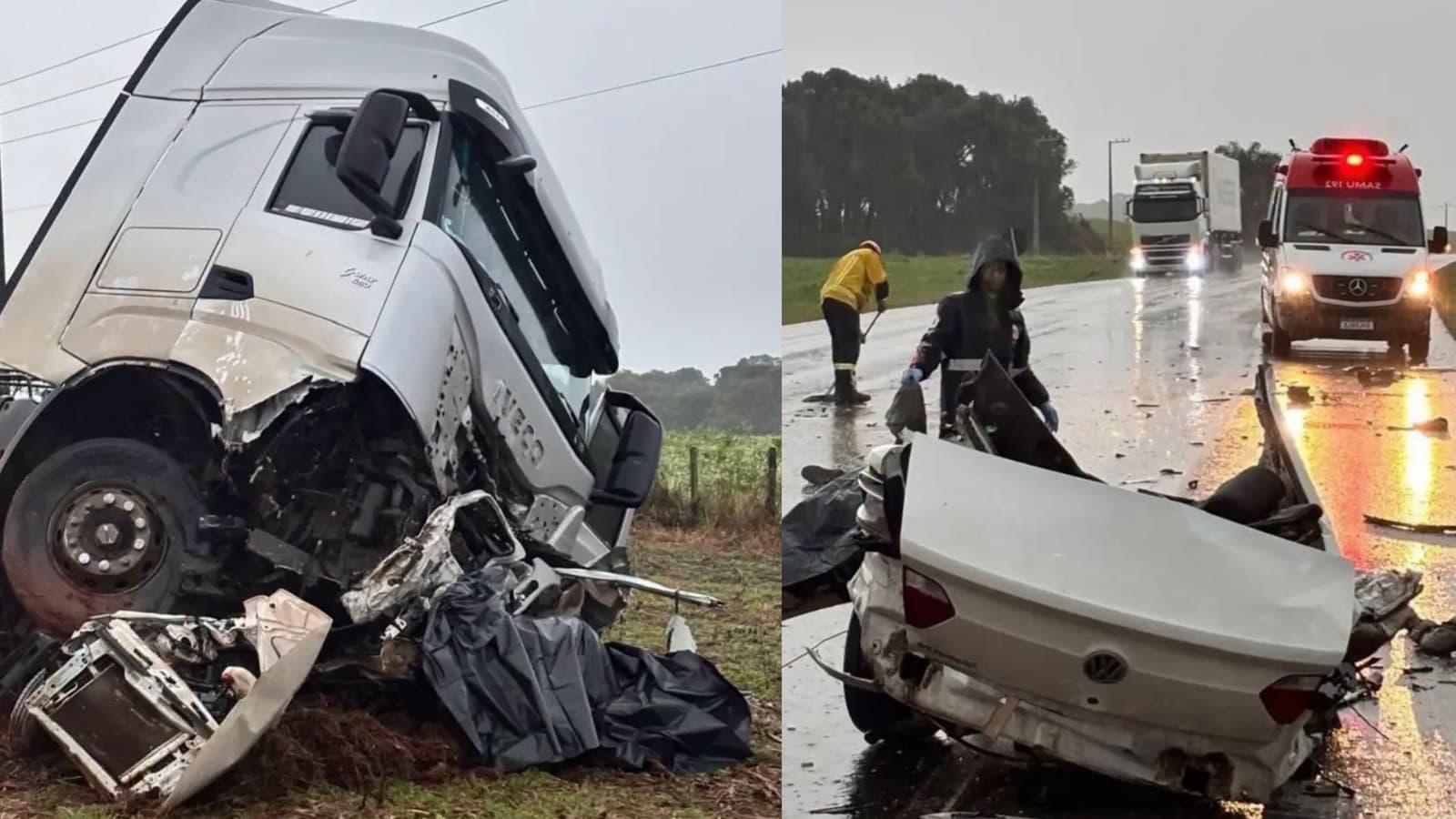 Sobrevivente de acidente que partiu carro ao meio morre no hospital e tragédia em SC chega a cinco mortos