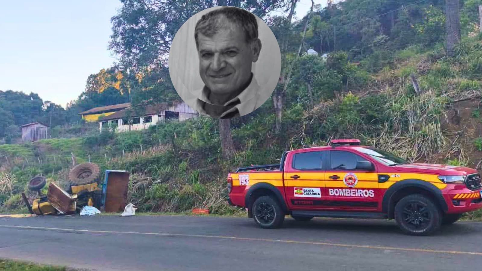 Identificado agricultor de 71 anos que morreu após trator despencar em ribanceira em SC