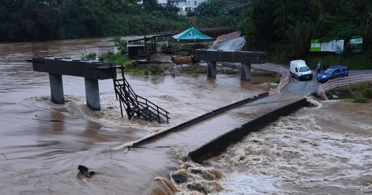 Chuva interdita duas pontes em Botuverá após cidade registrar 75 mm em 24 horas