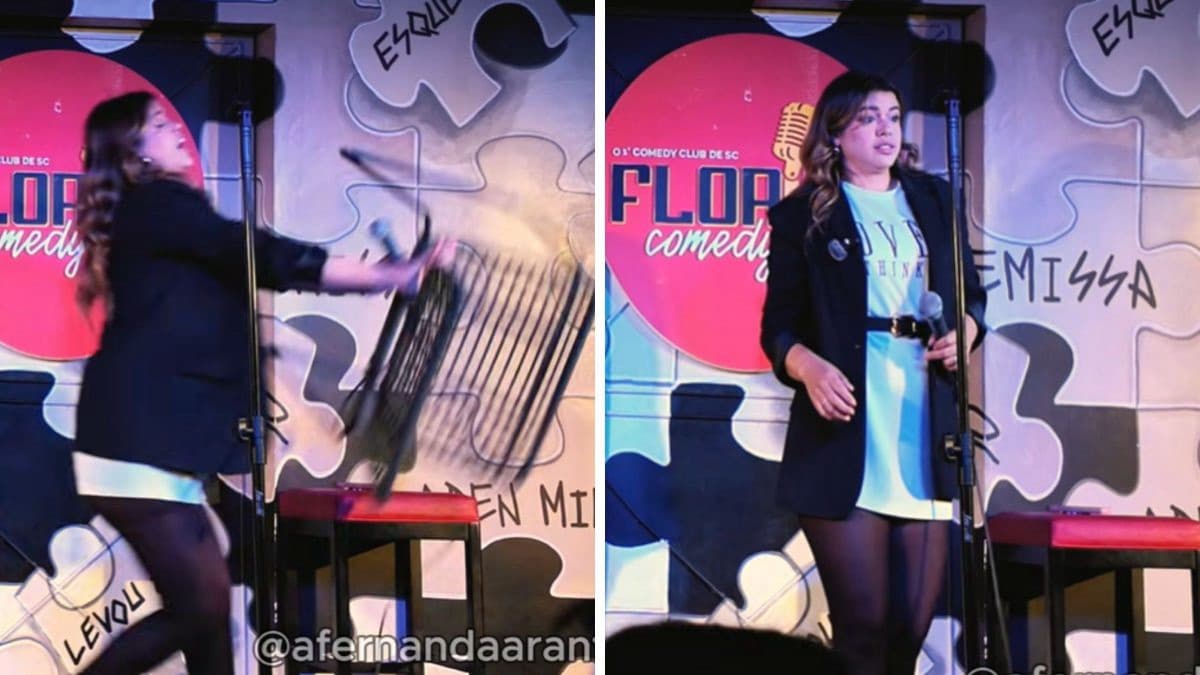 Humorista é atacada com cadeirada durante show de stand-up em Florianópolis