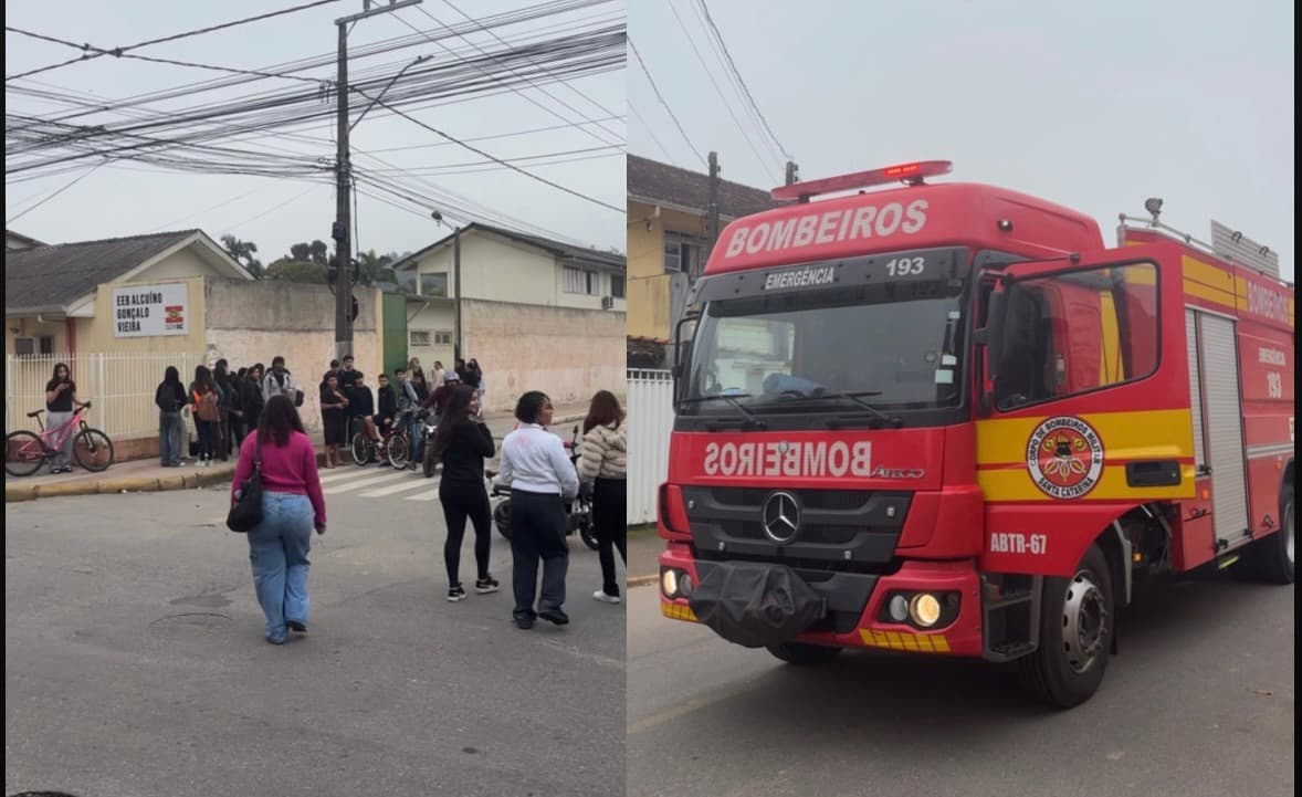 Princípio de incêndio evacua escola em Camboriú dias após ameaça de atentado
