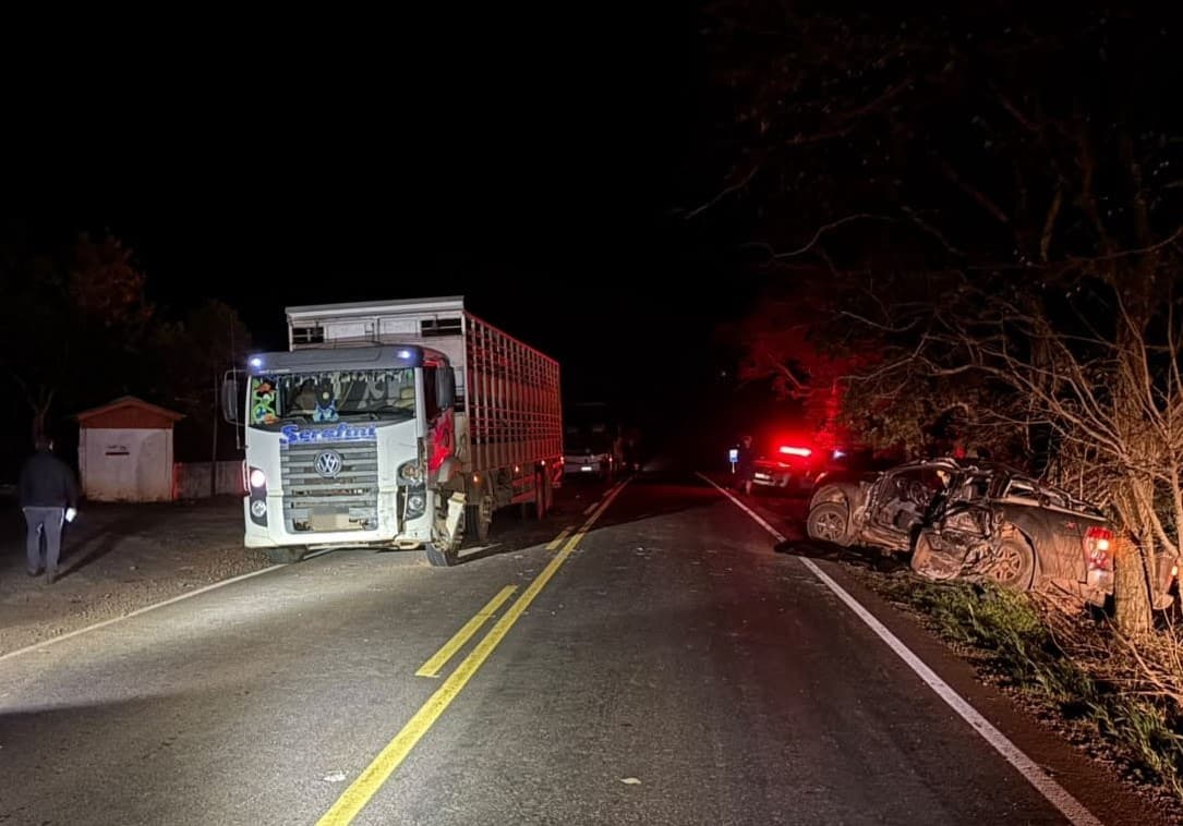 Idoso de 69 anos morre após caminhonete ser atingida por caminhão na SC-283