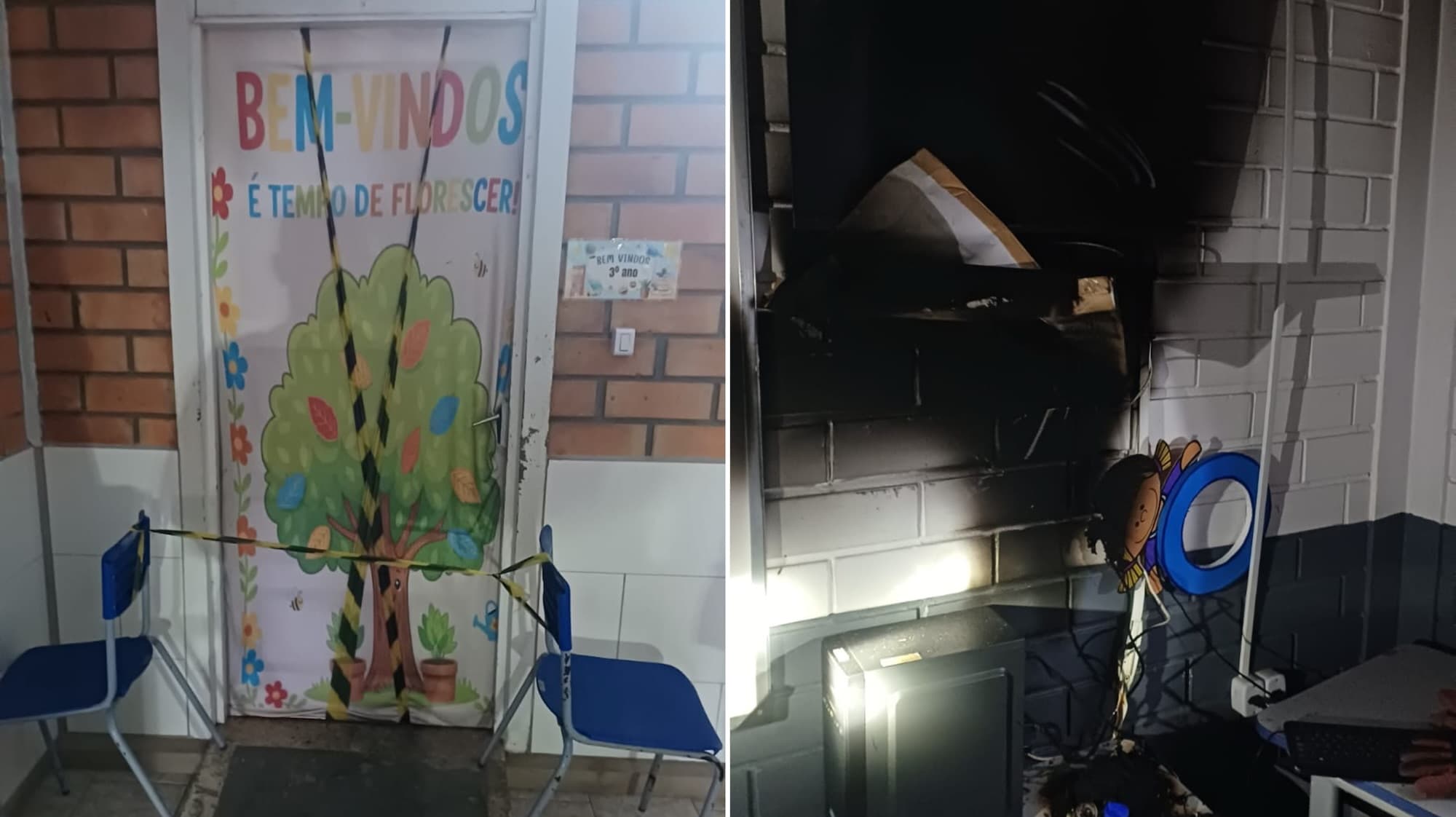 Princípio de incêndio em escola com 47 crianças mobiliza bombeiros em SC