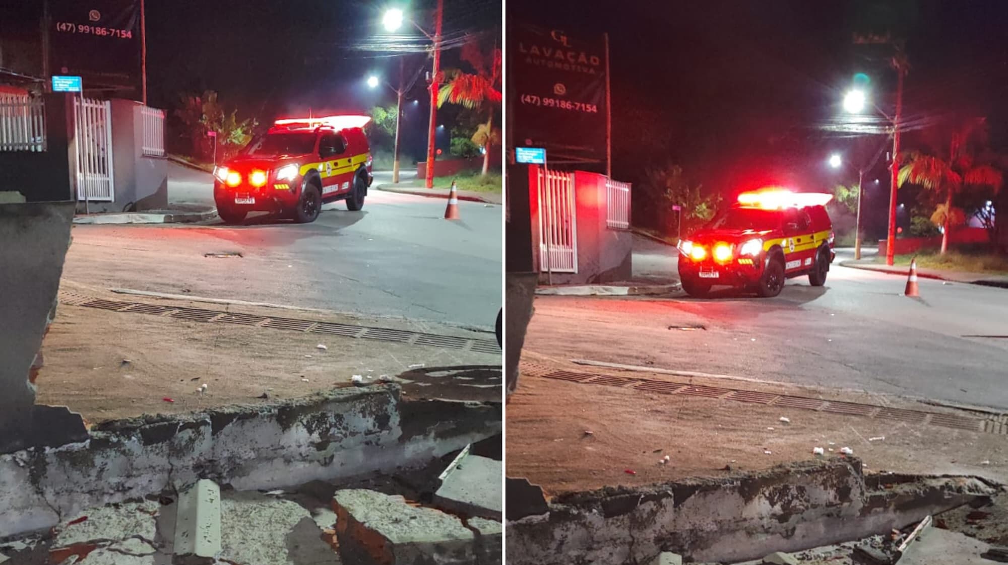 Motociclista de 20 anos fica gravemente ferido após bater em muro