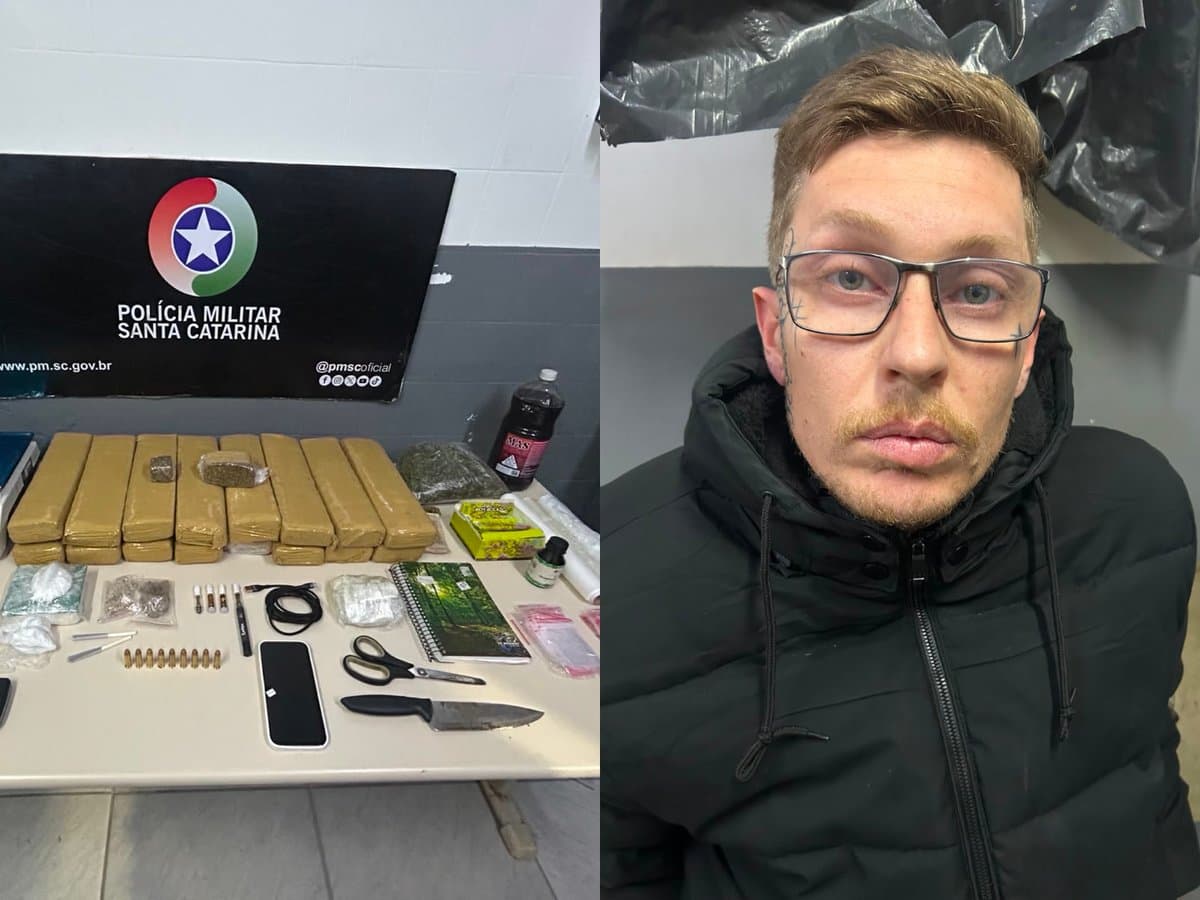 Traficante de Jaguaruna é preso pela PMSC com “arsenal de drogas” em Criciúma