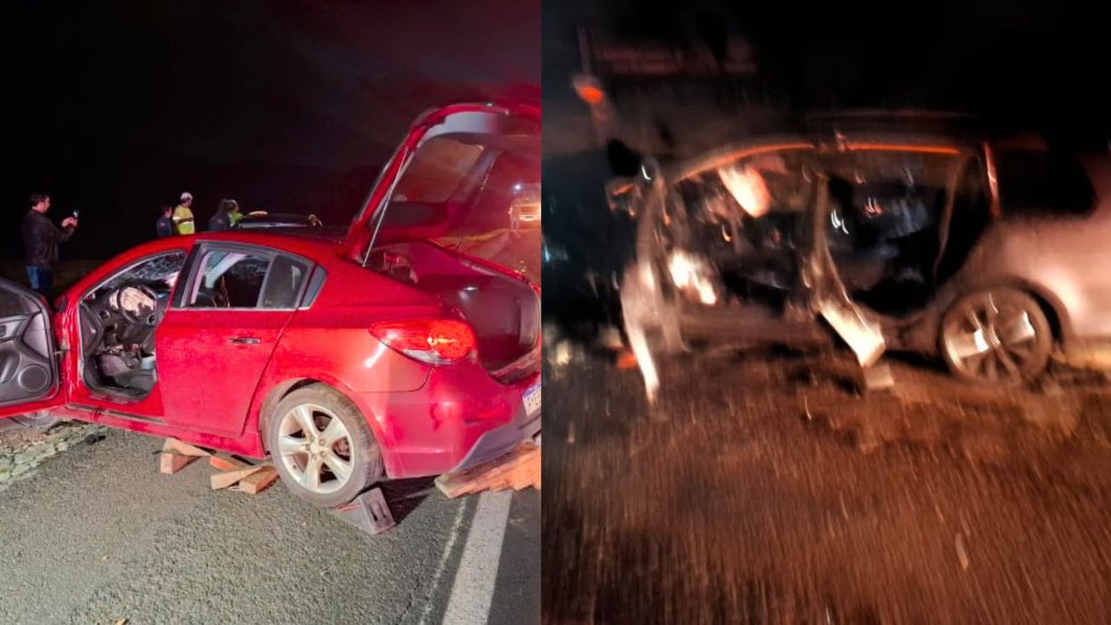 Mulher de 33 anos morre e três ficam feridos em grave acidente na BR-116 em Correia Pinto