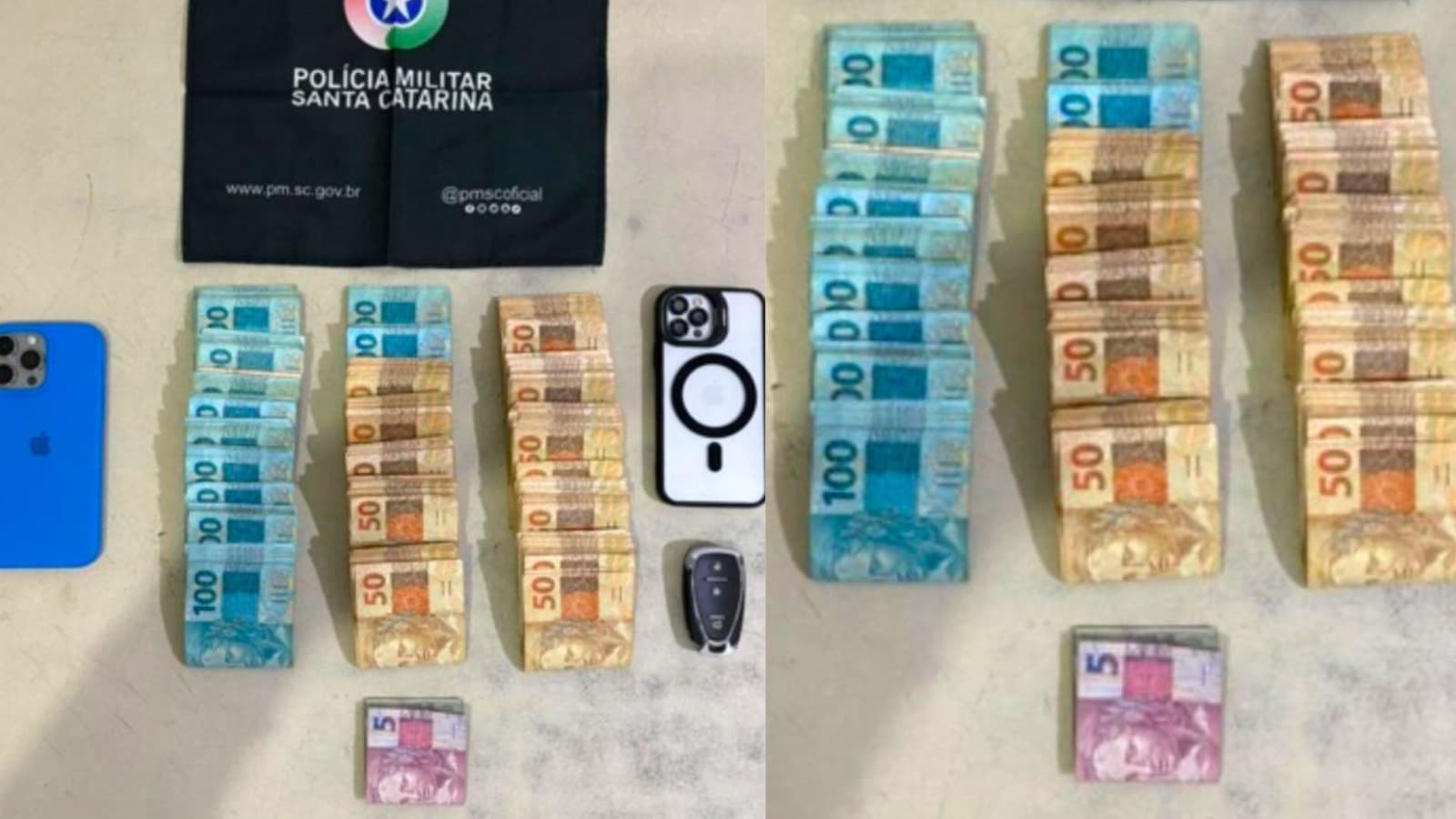 Cofre improvisado: suspeito de furto a caixa eletrônico no RS é preso na BR-101, em SC, com “dinheiro na cueca”