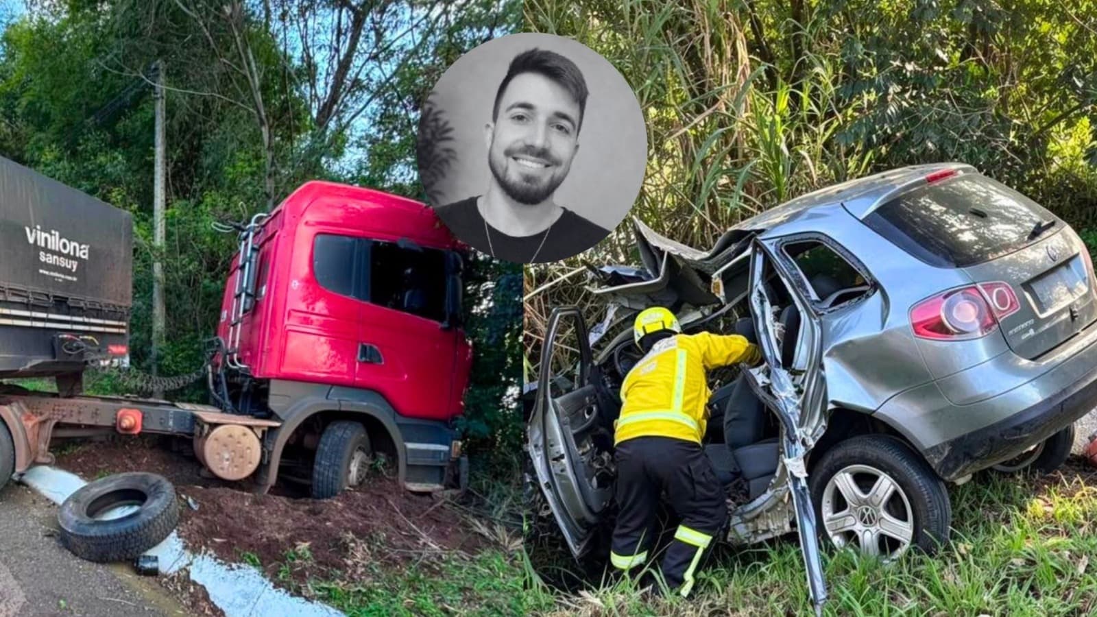 “Galego do Motorhome” é arremessado para fora de veículo em colisão com carreta na BR-163, em SC
