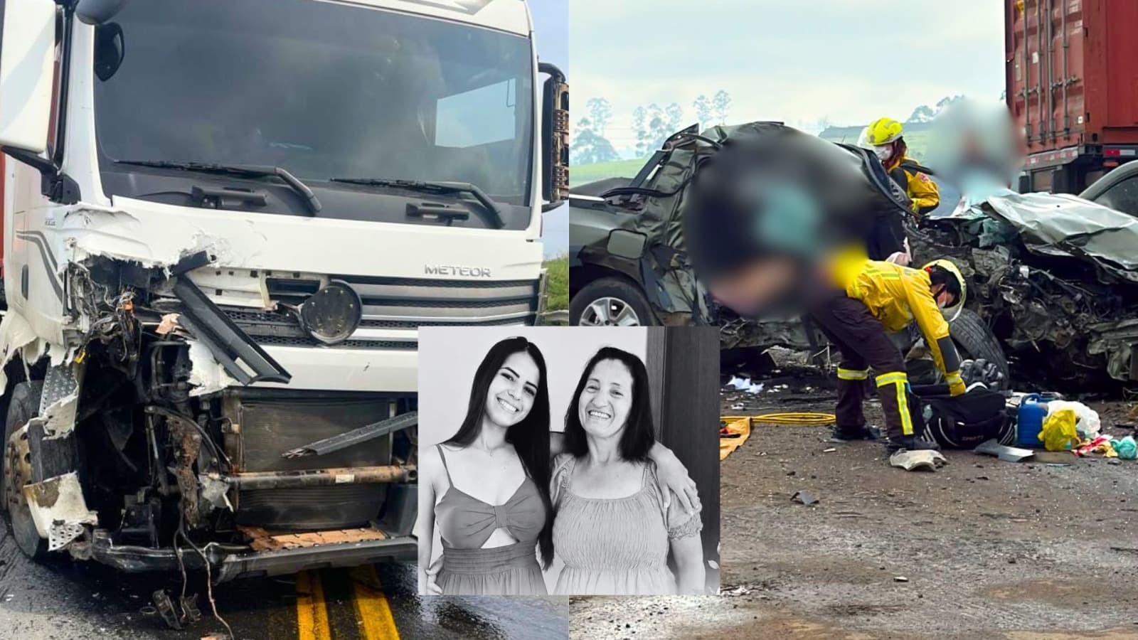 Mãe e filha, moradoras de Navegantes, perdem a vida em grave acidente com caminhão na BR-470