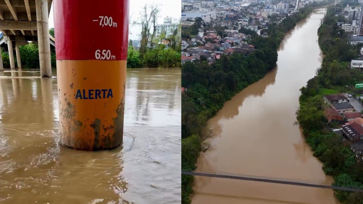 “Boas Notícias”: Defesa Civil descarta enchente em Rio do Sul e reduz previsão do rio Itajaí-Açu para até 6,50 metros