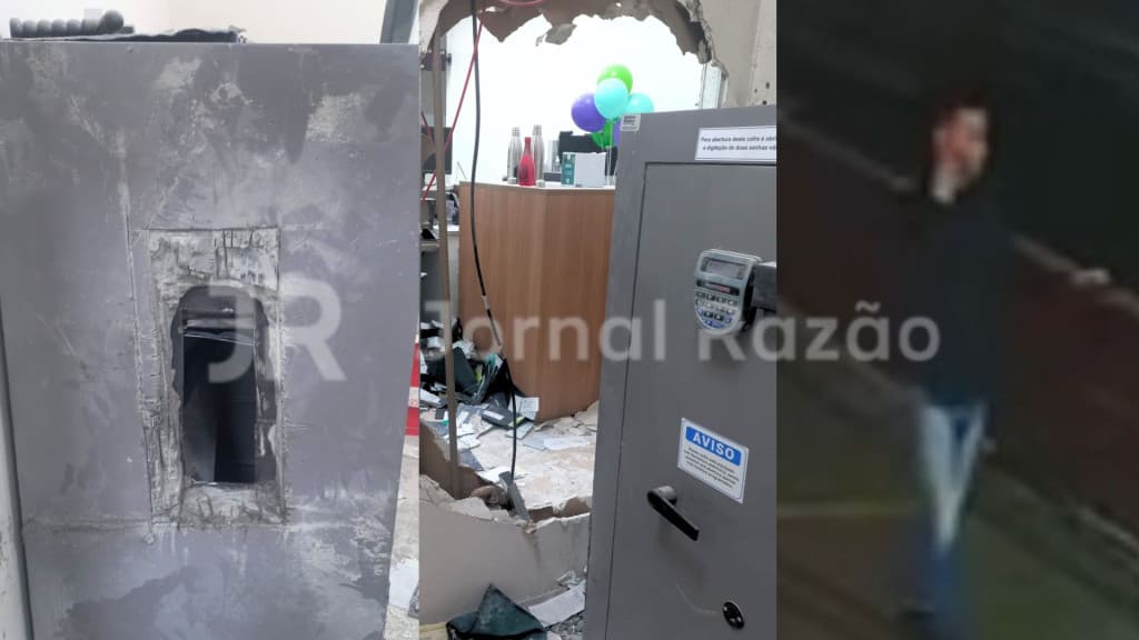 EXCLUSIVO: Bandidos ficam 3h arrombando agência do Sicoob em Tijucas