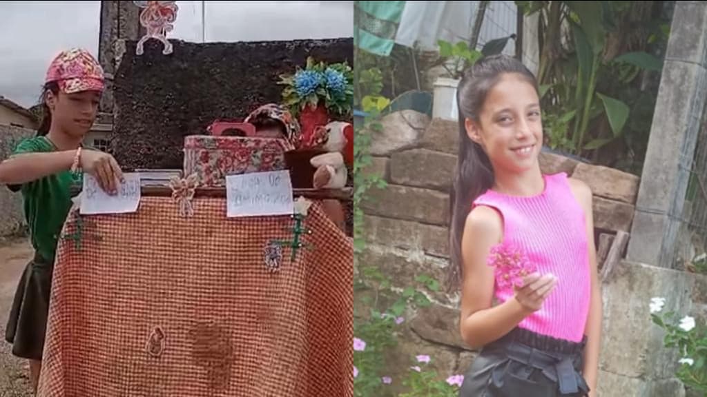 Menina vende brinquedos para realizar sonho, em São João Batista