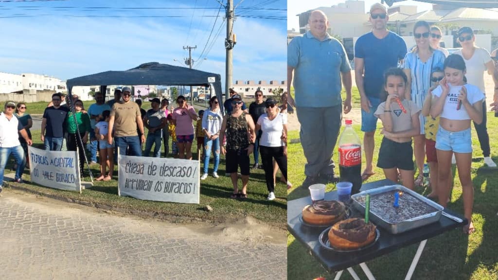Buracos de Tijucas ganham bolo de aniversário: “completou um ano”