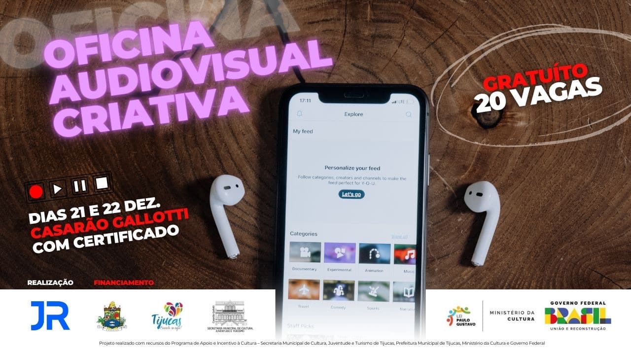 Projeto cultural em Tijucas abre inscrições para oficina de audiovisual