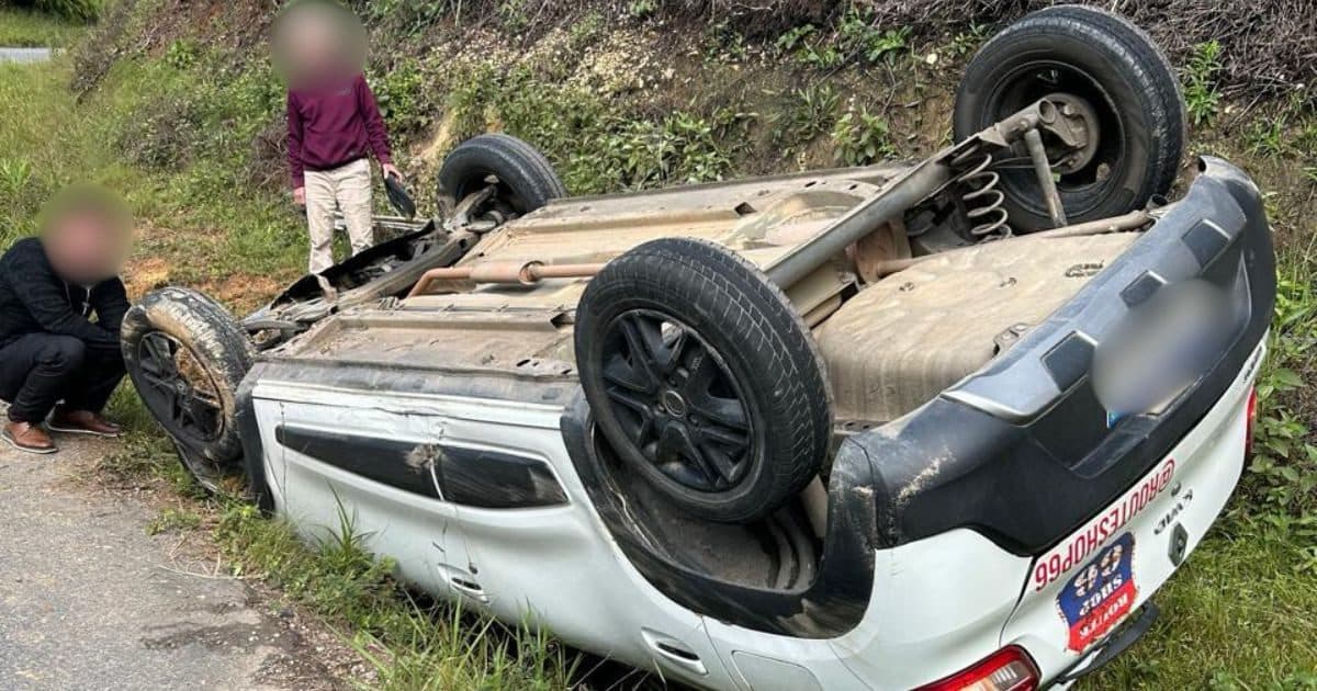 “Perdi o controle”: Carro capota e motorista escapa sem um arranhão em Brusque