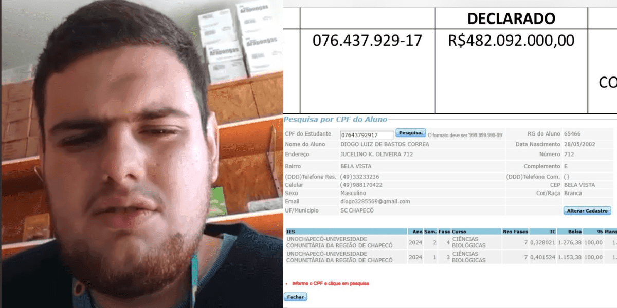 R$ 482 milhões? Estudante autista de SC entra em pânico ao aparecer como milionário no Universidade Gratuita