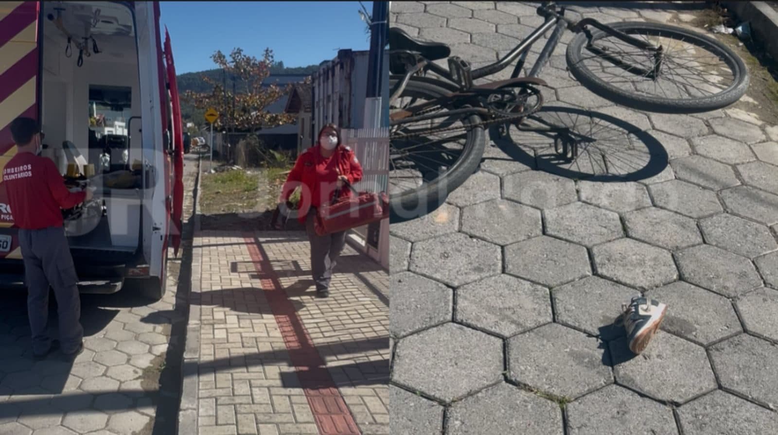 Criança sofre acidente com bicicleta e mobiliza Bombeiros Voluntários de Penha