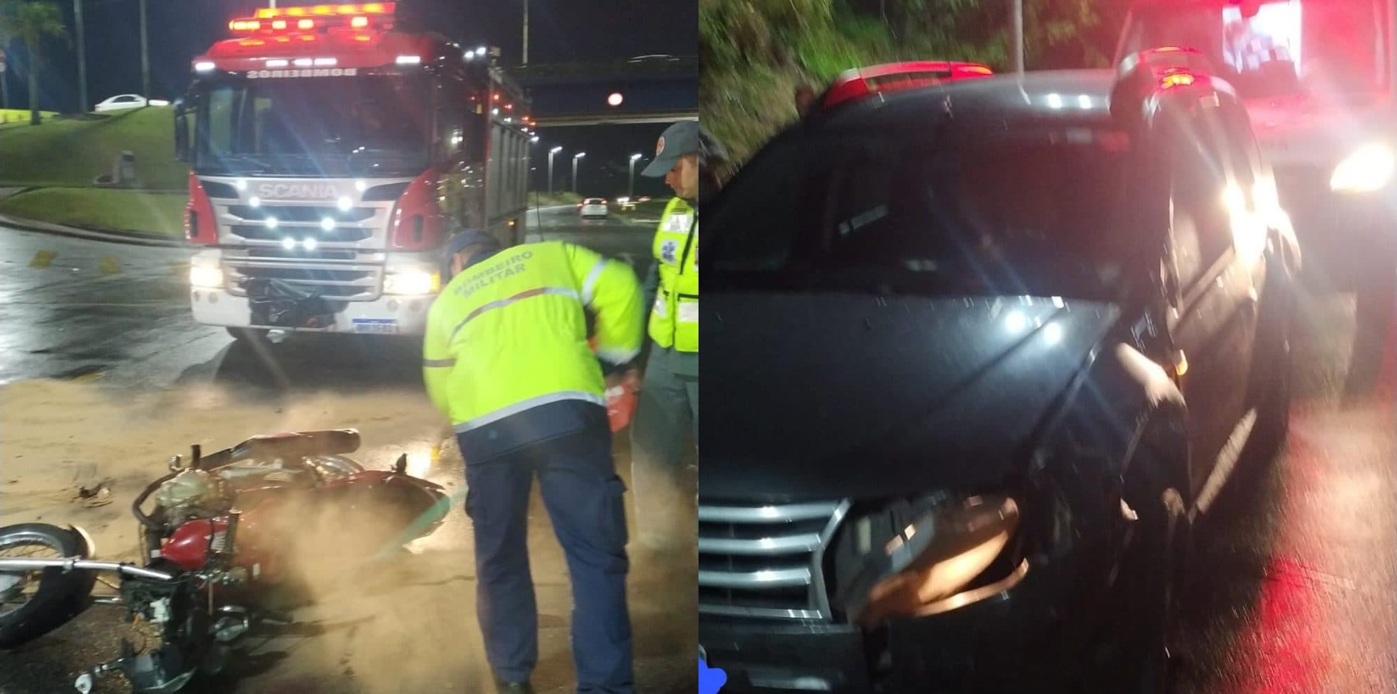 Acidente violento deixa motociclista com múltiplas fraturas e sangramento na cabeça em Brusque