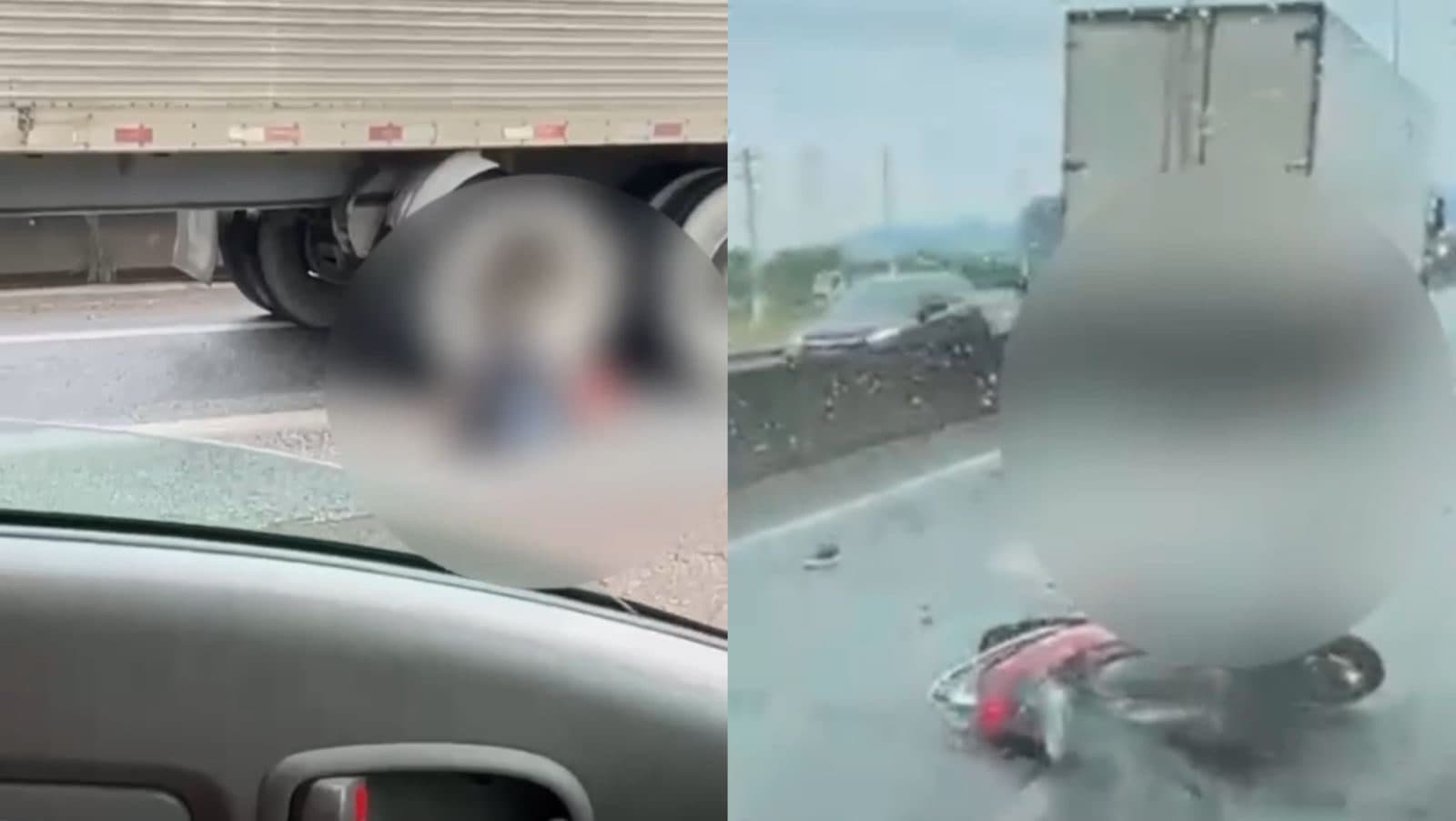 URGENTE: Motociclista morre esmagado por caminhão na BR-101, em Itajaí