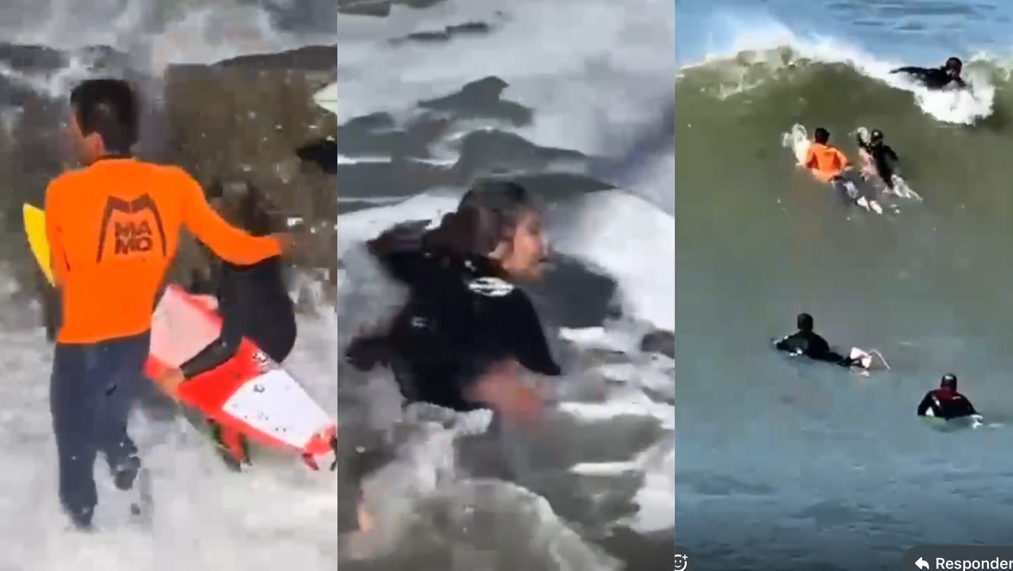 Surfista de 8 anos pega onda gigante no Molhe de Itajaí