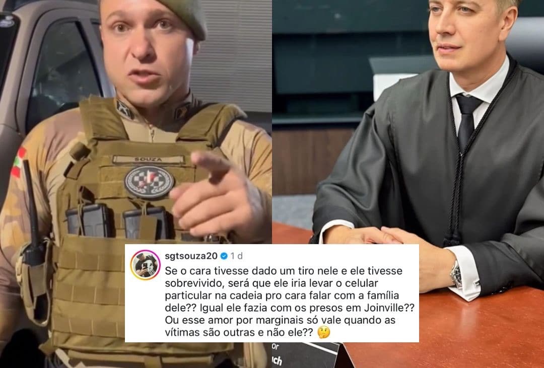 Desembargador catarinense vai processar sargento da PMSC por comentário: “amor por marginais”