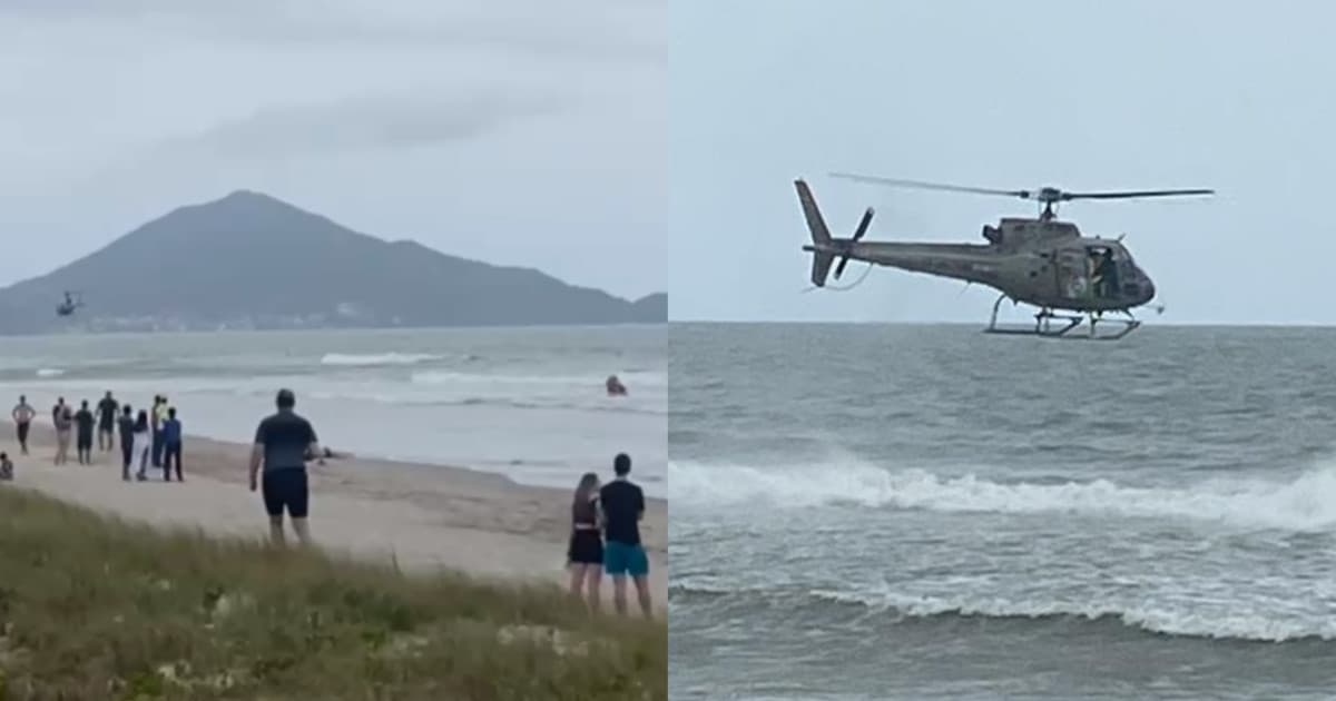 URGENTE: Forças de segurança fazem buscas por banhista levado pelo mar em Navegantes