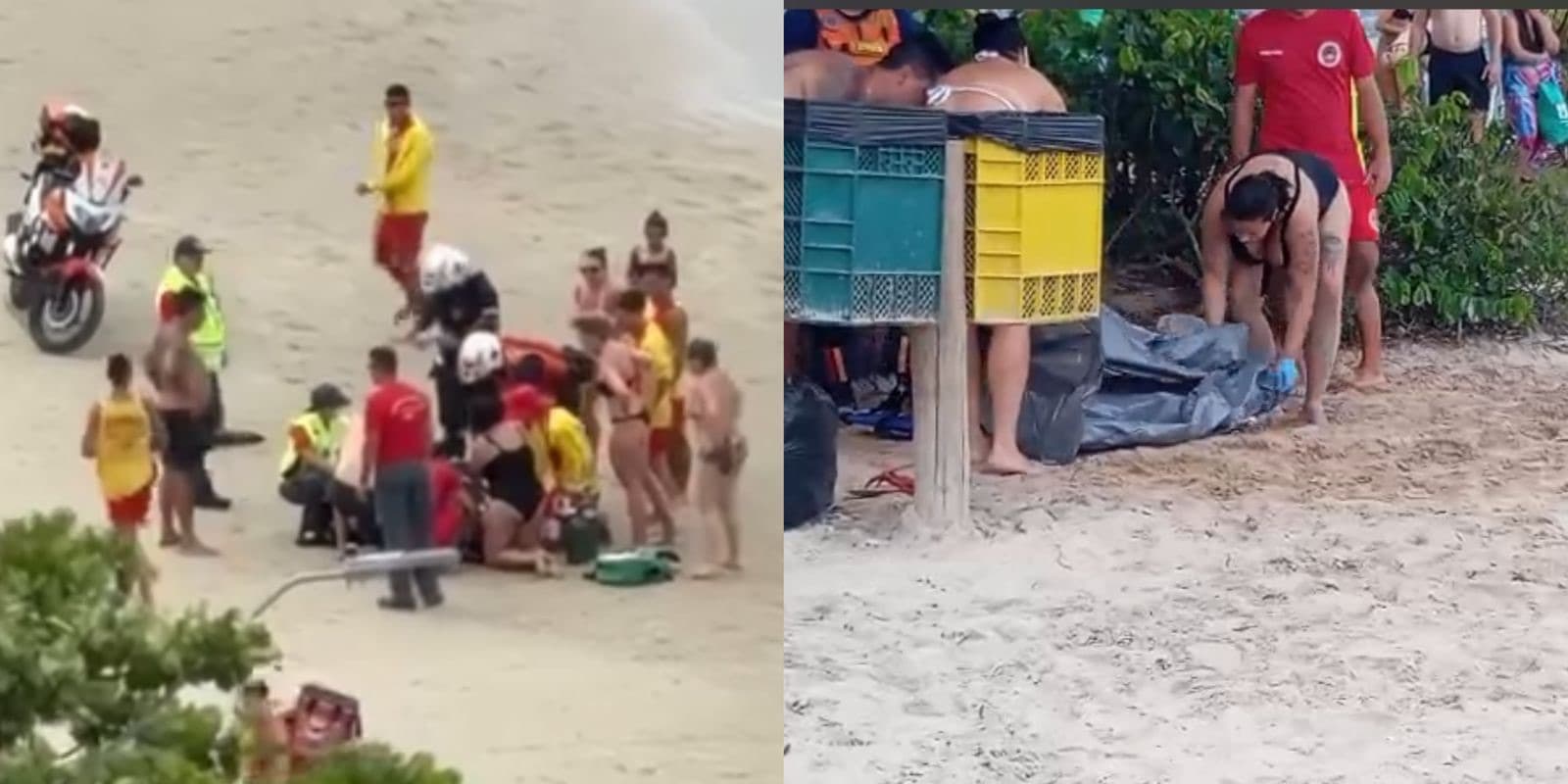 URGENTE: Banhista se afoga e morre apesar de grande mobilização de resgate no Perequê, em Porto Belo