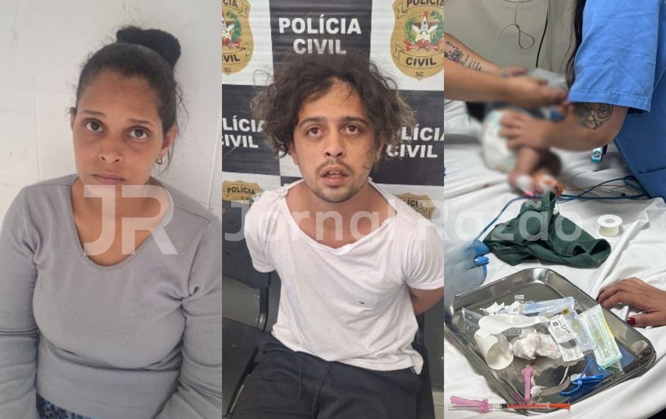 Bebê de 11 meses quase morre após uso de drogas e casal venezuelano é preso em Florianópolis