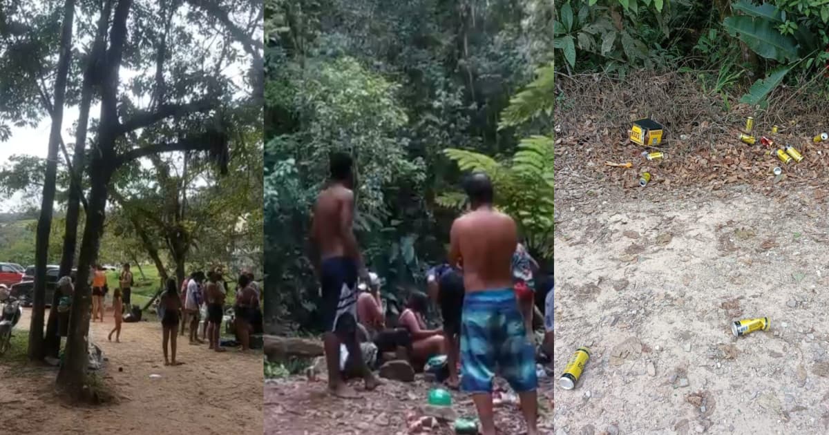 Som alto, lixo e confusão afastam famílias das cachoeiras de Brusque e Guabiruba