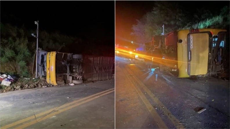 Ônibus que seguia para Itapema tomba na BR-251 e deixa cinco mortos em Minas Gerais