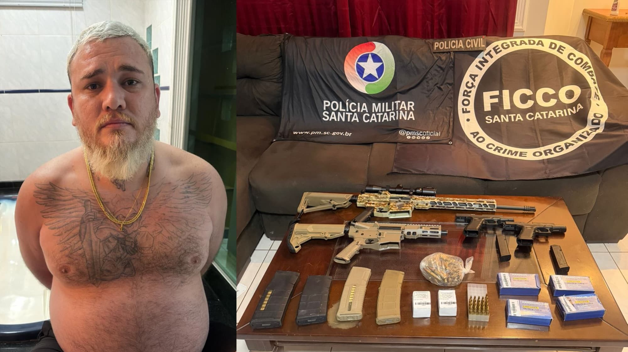 “Chefão” de facção catarinense é preso em bunker em Ponta Porã: “armado até os dentes”