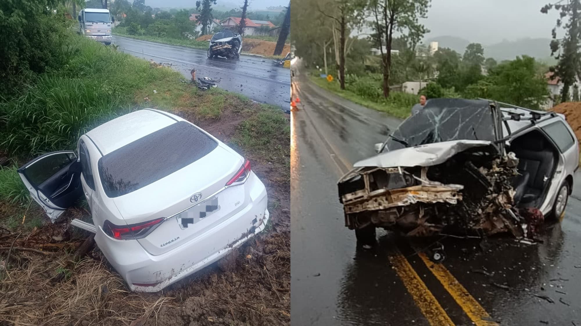 Motorista fica preso às ferragens após colisão violenta na BR-470