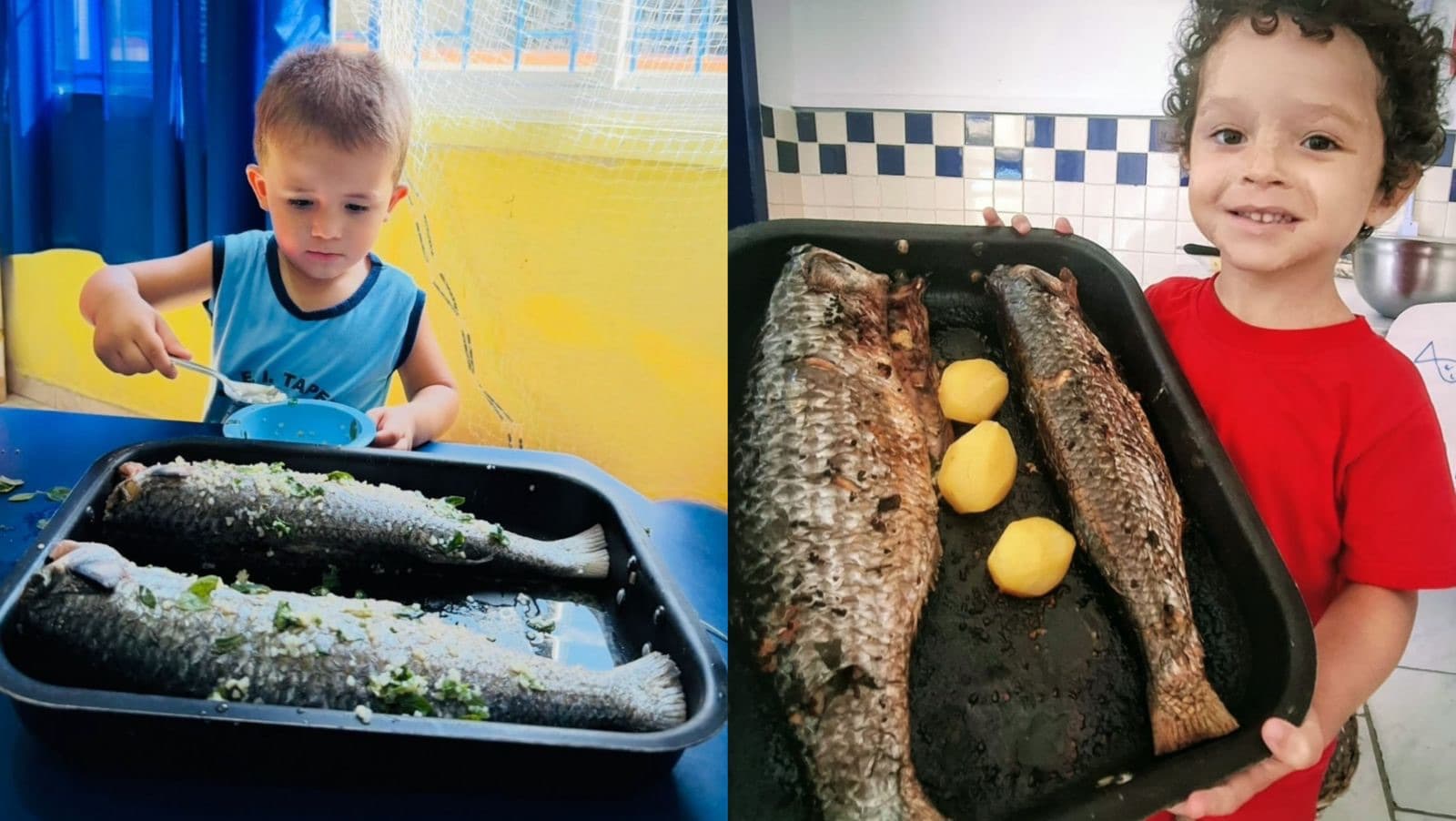 Crianças preparam tainha e vivem momento inesquecível em escola de SC
