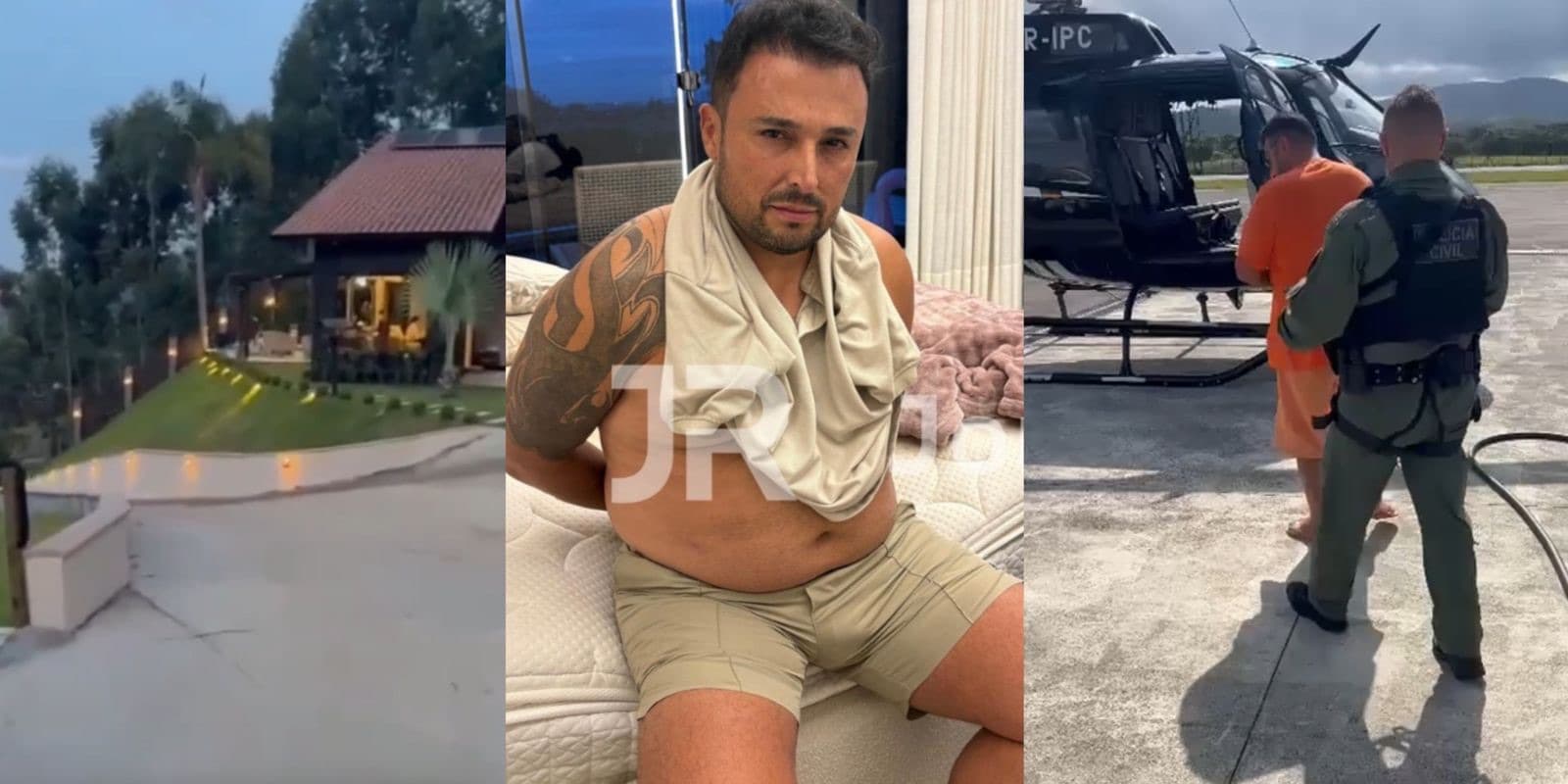 Mansão em Tijucas: Polícia Civil captura de helicóptero criminoso mais procurado do RS