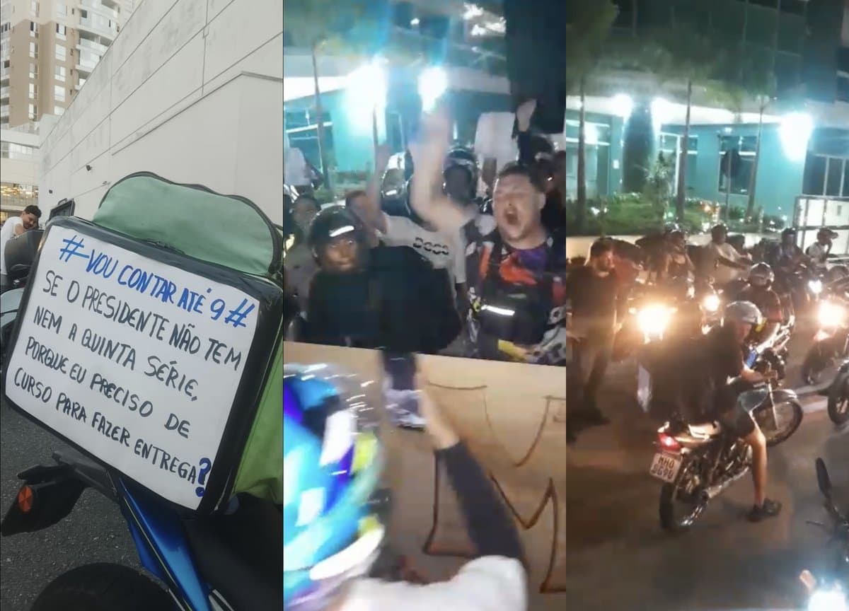 “Fora Lula!”: motoboys de Balneário Camboriú e Itajaí protestam em SC