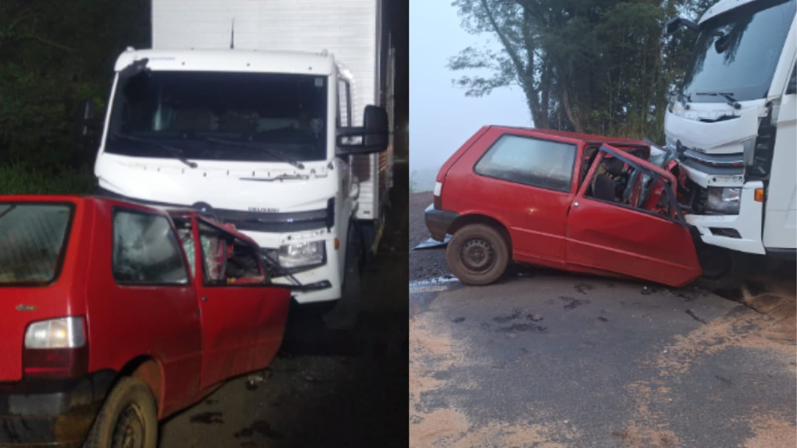 Motorista morre preso às ferragens após colisão frontal com caminhão no Oeste de SC