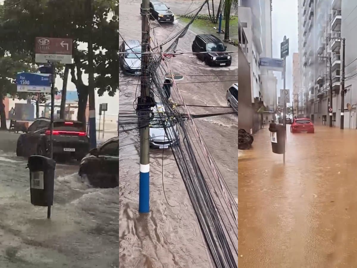 Balneário Camboriú tem 130 mm de chuva em menos de 24h e Defesa Civil emite alerta vermelho