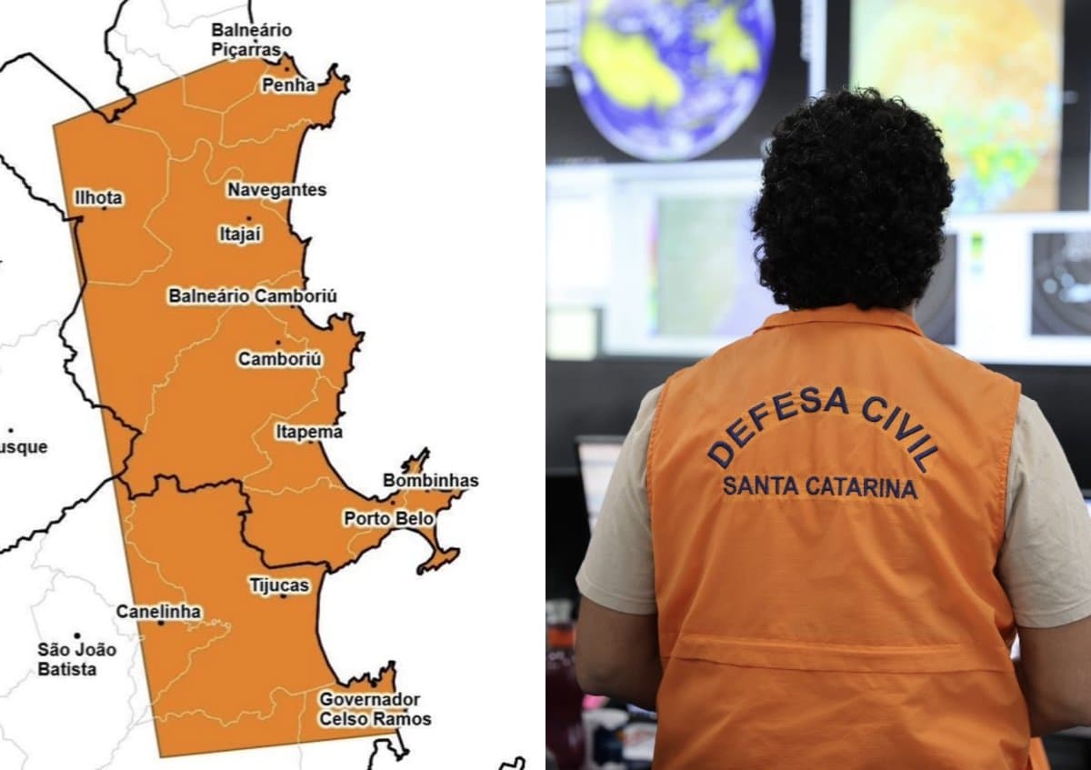Alerta laranja: chuva atinge 17 municípios de SC com risco de alagamentos nesta segunda