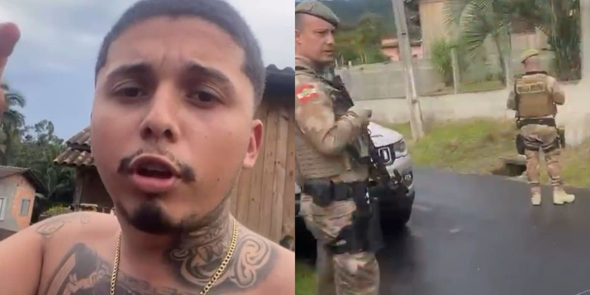 “Sorte que minha mãe chegou”: MC de Criciúma que xingou policiais acusa a PMSC de agressão