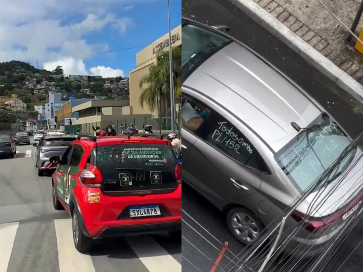 “A conta não fecha”: motoristas de aplicativo protestam em SC e no Brasil contra nova lei