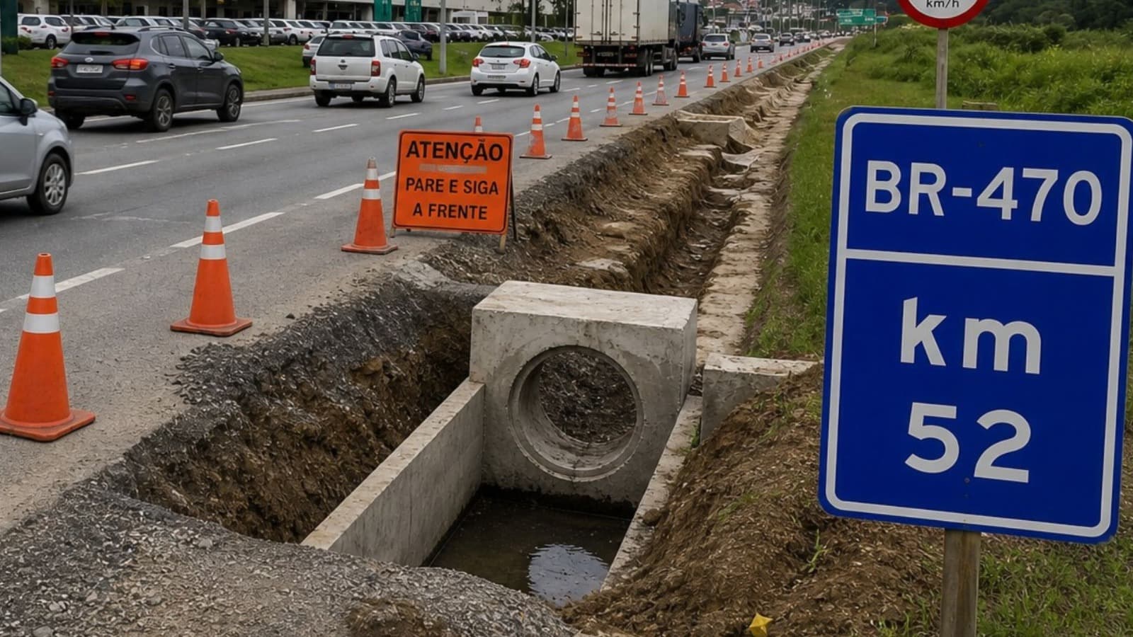 Obras na BR-470 começam hoje e vão impactar trânsito em cidade de SC até sexta-feira