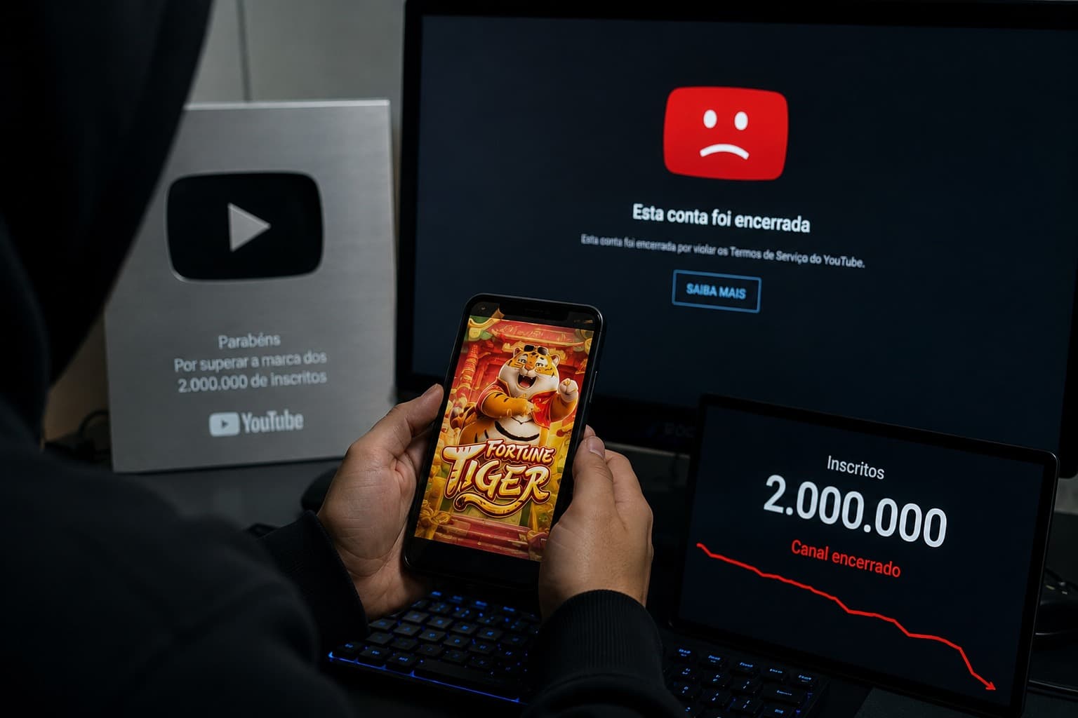 “Deu ruim”: influenciador com 2 milhões de inscritos perde canal após divulgar “Jogo do Tigrinho”