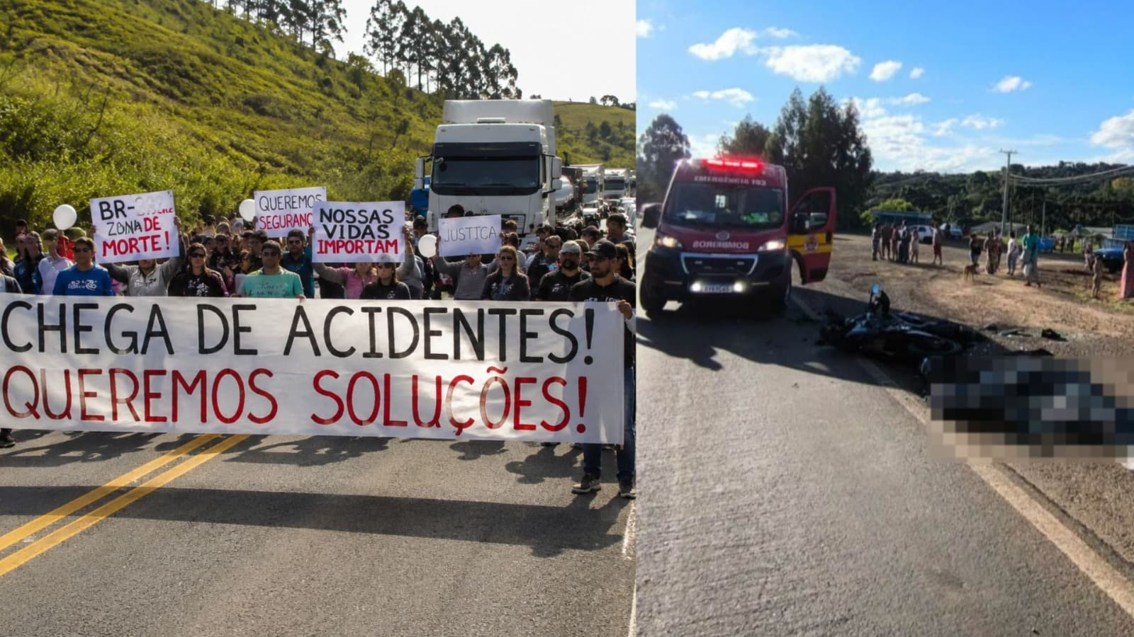 “Não são números”: moradores protestam após sequência de mortes em rodovia de SC