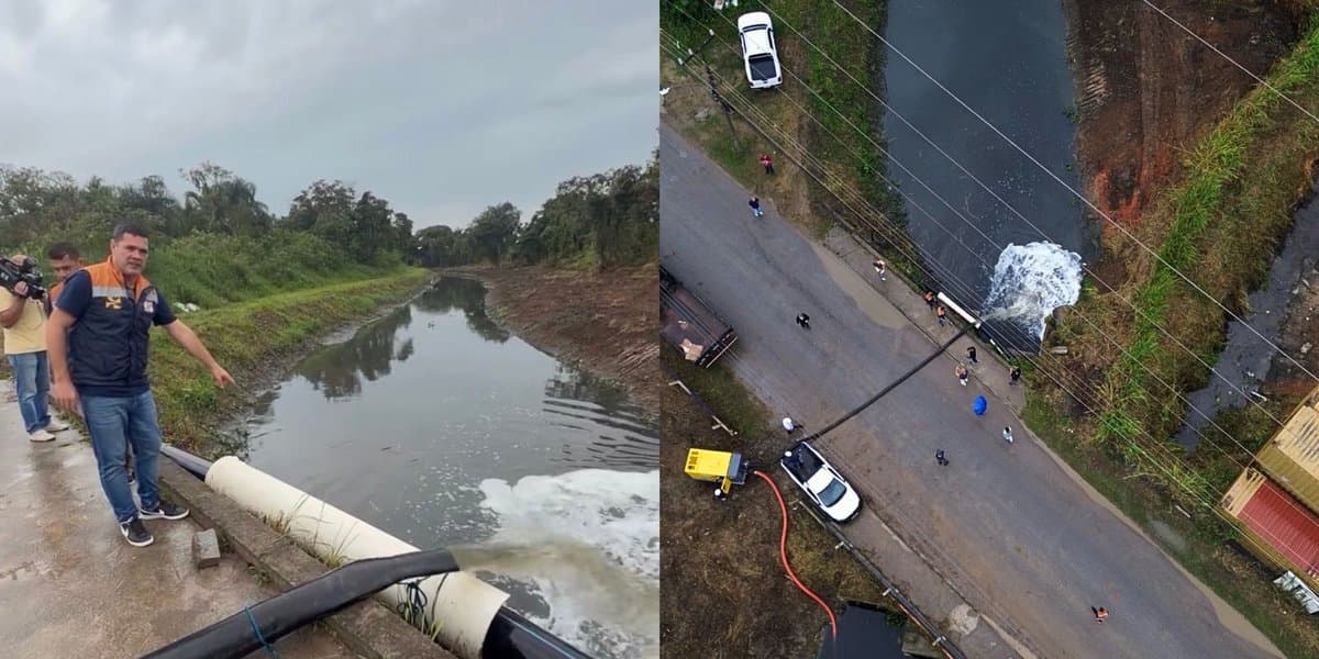 “El Niño”: com bomba capaz de esvaziar campo de futebol em 3 horas, Itajaí se antecipa e limpa ribeirões
