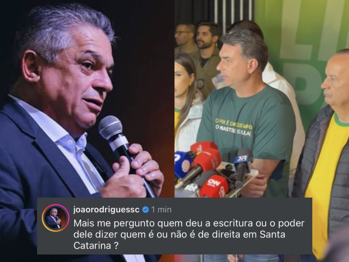 Flávio Bolsonaro afirma que Jorginho é o único candidato da direita em SC e irrita João Rodrigues