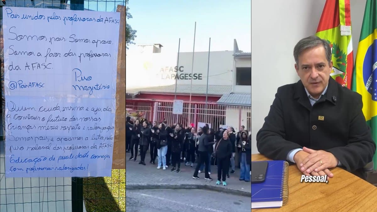 Pais saem em defesa dos professores da AFASC após greve paralisar creches em Criciúma