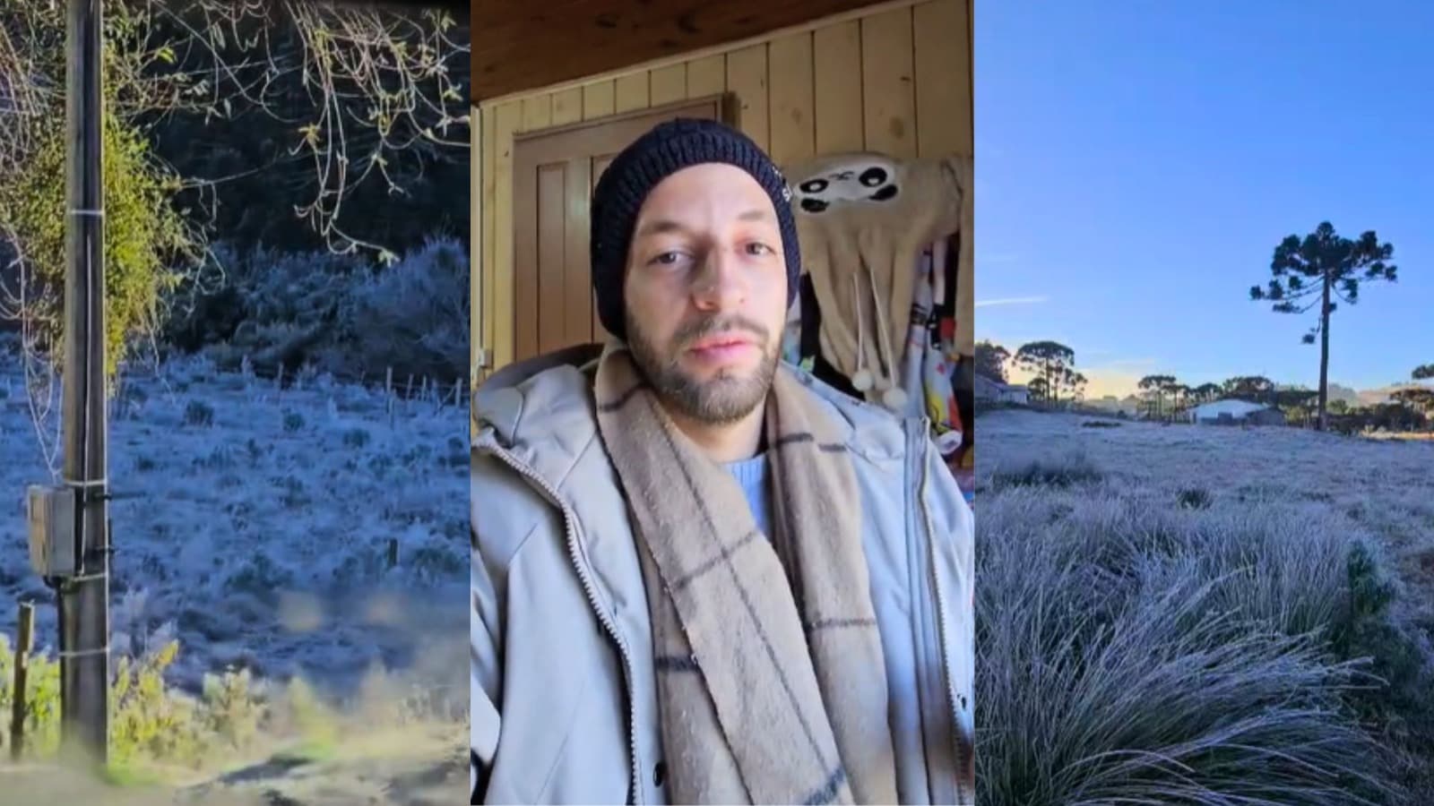 “Gelo puro”: morador mostra paisagem congelada após -8,8°C em Bom Jardim da Serra; VÍDEO